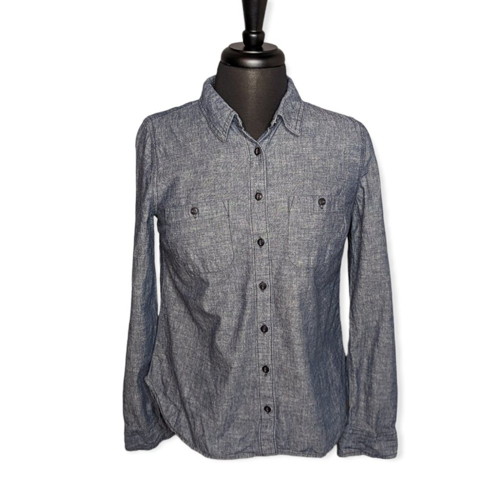 St John's Bay Denim Button Down Shirt Size Small